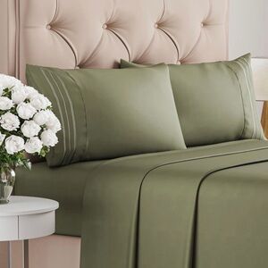 Sage Green Microfiber Queen 4 piece Bed Sheet Set NIP